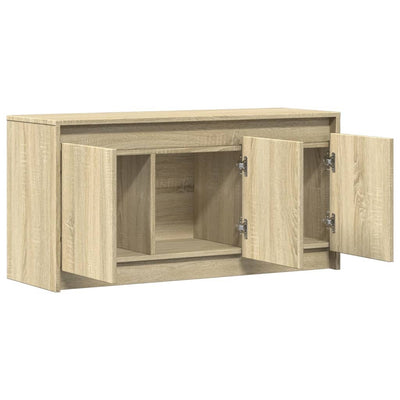TV-taso LED-valoilla Sonoma-tammi 100x34x50 cm tekninen puu