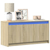 TV-taso LED-valoilla Sonoma-tammi 100x34x50 cm tekninen puu