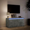 TV-taso LED-valoilla betoninharmaa 100x34x50 cm tekninen puu