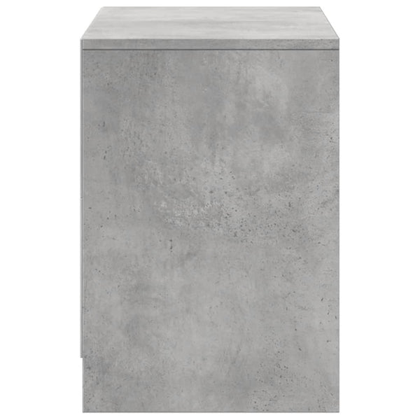 TV-taso LED-valoilla betoninharmaa 100x34x50 cm tekninen puu