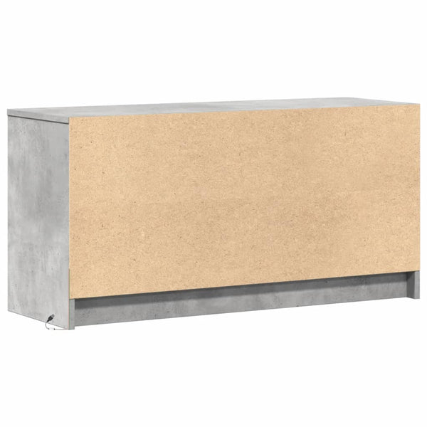 TV-taso LED-valoilla betoninharmaa 100x34x50 cm tekninen puu