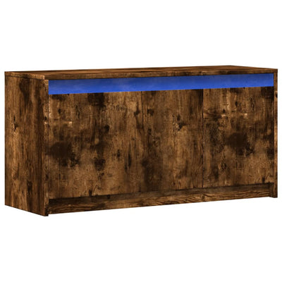 TV-taso LED-valoilla savutammi 100x34x50 cm tekninen puu