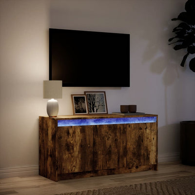 TV-taso LED-valoilla savutammi 100x34x50 cm tekninen puu