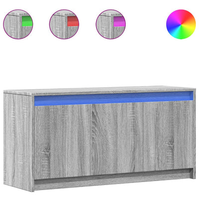 TV-taso LED-valoilla harmaa Sonoma 100x34x50 cm tekninen puu