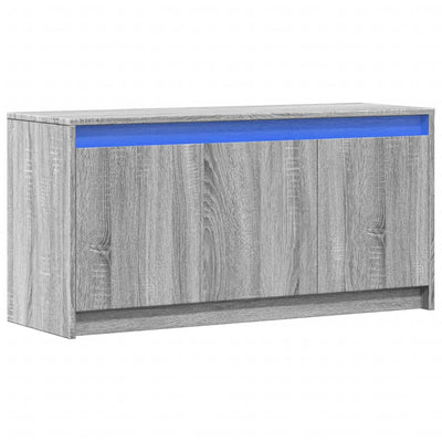 TV-taso LED-valoilla harmaa Sonoma 100x34x50 cm tekninen puu