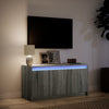 TV-taso LED-valoilla harmaa Sonoma 100x34x50 cm tekninen puu