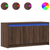 TV-taso LED-valoilla ruskea tammi 100x34x50 cm tekninen puu