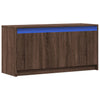 TV-taso LED-valoilla ruskea tammi 100x34x50 cm tekninen puu