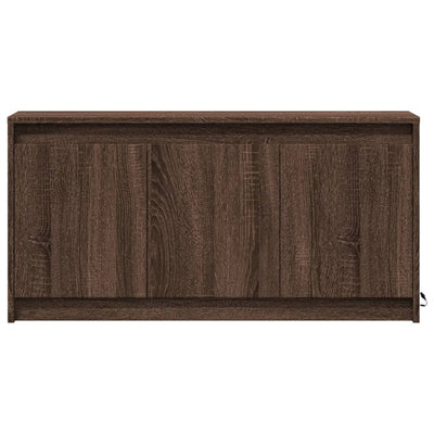 TV-taso LED-valoilla ruskea tammi 100x34x50 cm tekninen puu