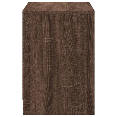 TV-taso LED-valoilla ruskea tammi 100x34x50 cm tekninen puu