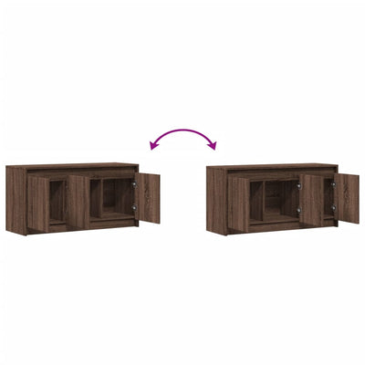 Ruskea tammi tv-taso led-valoilla Petricle 100x34x50cm (puinen)