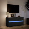 TV-taso musta LED-valoilla 100x34x50 cm tekninen puu