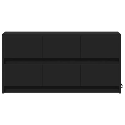 TV-taso musta LED-valoilla 100x34x50 cm tekninen puu