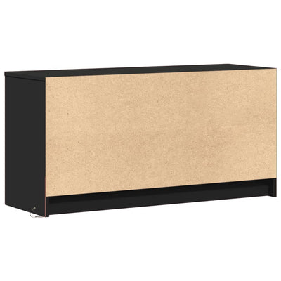 TV-taso musta LED-valoilla 100x34x50 cm tekninen puu