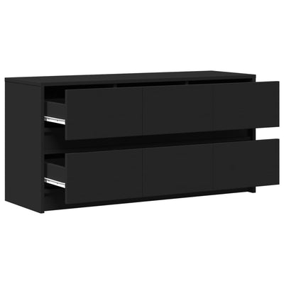 TV-taso musta LED-valoilla 100x34x50 cm tekninen puu