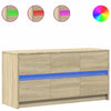 TV-taso LED-valoilla Sonoma-tammi 100x34x50 cm tekninen puu