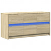 TV-taso LED-valoilla Sonoma-tammi 100x34x50 cm tekninen puu