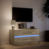 TV-taso LED-valoilla Sonoma-tammi 100x34x50 cm tekninen puu