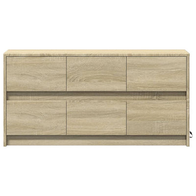 TV-taso LED-valoilla Sonoma-tammi 100x34x50 cm tekninen puu