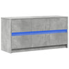 TV-taso LED-valoilla betoninharmaa 100x34x50 cm tekninen puu