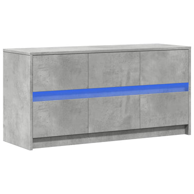 TV-taso LED-valoilla betoninharmaa 100x34x50 cm tekninen puu