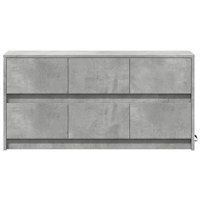 TV-taso LED-valoilla betoninharmaa 100x34x50 cm tekninen puu