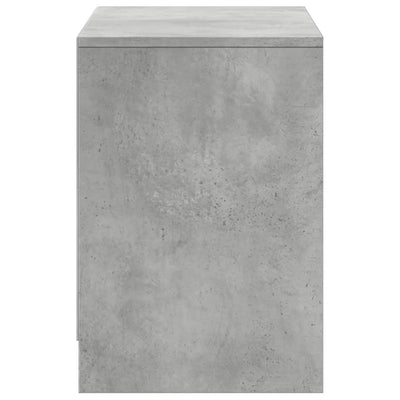 TV-taso LED-valoilla betoninharmaa 100x34x50 cm tekninen puu