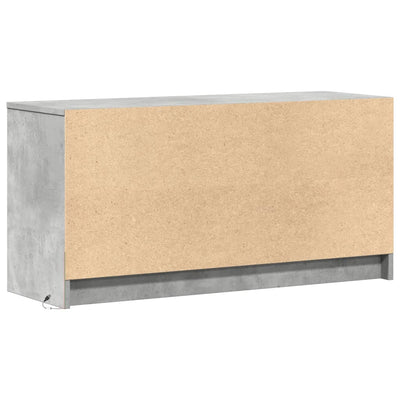 TV-taso LED-valoilla betoninharmaa 100x34x50 cm tekninen puu