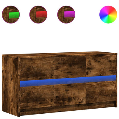 Savutammi tv-taso led-valoilla Franghiu 100x34x50cm (puinen)