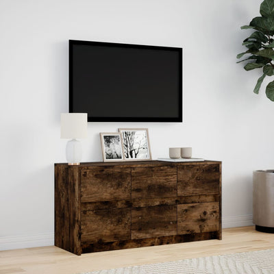 TV-taso LED-valoilla savutammi 100x34x50 cm tekninen puu