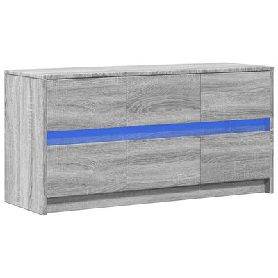 TV-taso LED-valoilla harmaa Sonoma 100x34x50 cm tekninen puu