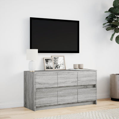 TV-taso LED-valoilla harmaa Sonoma 100x34x50 cm tekninen puu