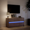 TV-taso LED-valoilla ruskea tammi 100x34x50 cm tekninen puu