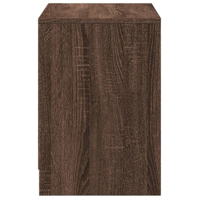 TV-taso LED-valoilla ruskea tammi 100x34x50 cm tekninen puu