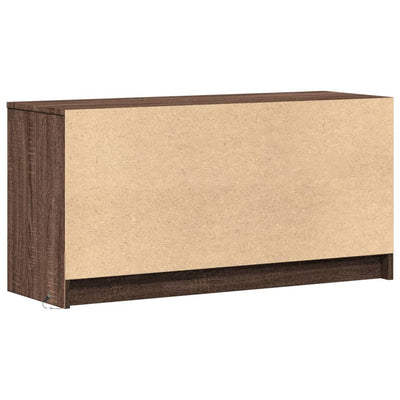 TV-taso LED-valoilla ruskea tammi 100x34x50 cm tekninen puu