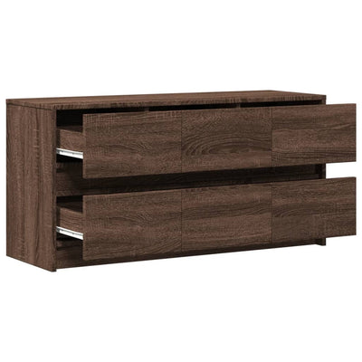 TV-taso LED-valoilla ruskea tammi 100x34x50 cm tekninen puu