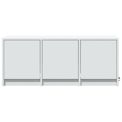 TV-taso LED-valoilla valkoinen 97x34x40 cm tekninen puu