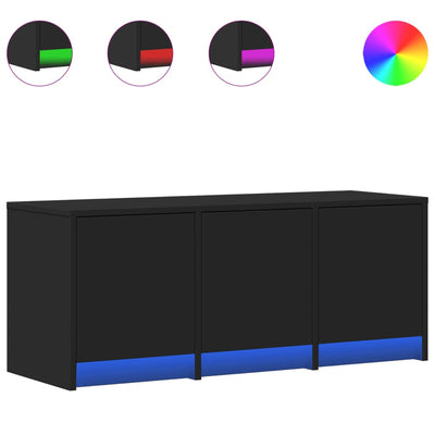 TV-taso LED-valoilla musta 97x34x40 cm tekninen puu