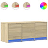 TV-taso LED-valoilla Sonoma-tammi 97x34x40 cm tekninen puu