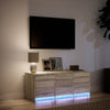 TV-taso LED-valoilla Sonoma-tammi 97x34x40 cm tekninen puu