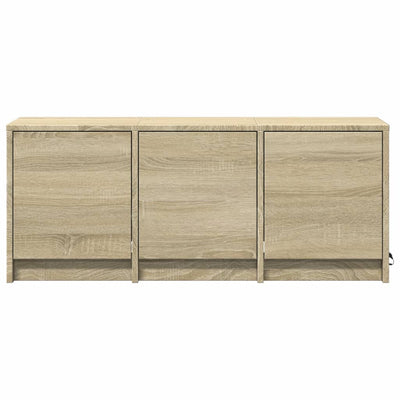 TV-taso LED-valoilla Sonoma-tammi 97x34x40 cm tekninen puu