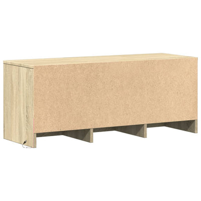 TV-taso LED-valoilla Sonoma-tammi 97x34x40 cm tekninen puu