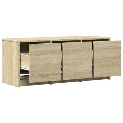 TV-taso LED-valoilla Sonoma-tammi 97x34x40 cm tekninen puu