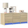 TV-taso LED-valoilla Sonoma-tammi 97x34x40 cm tekninen puu