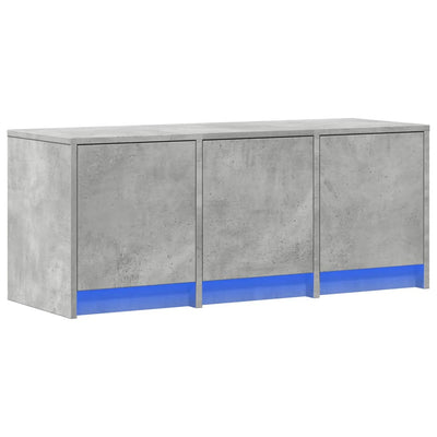 TV-taso LED-valoilla betoninharmaa 97x34x40 cm tekninen puu