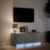 TV-taso LED-valoilla betoninharmaa 97x34x40 cm tekninen puu