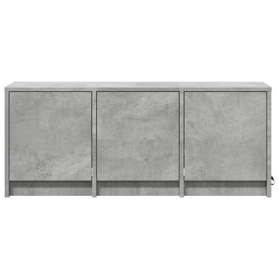 TV-taso LED-valoilla betoninharmaa 97x34x40 cm tekninen puu