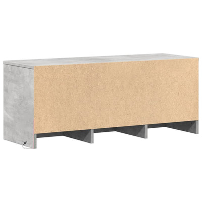 TV-taso LED-valoilla betoninharmaa 97x34x40 cm tekninen puu