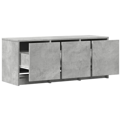 TV-taso LED-valoilla betoninharmaa 97x34x40 cm tekninen puu