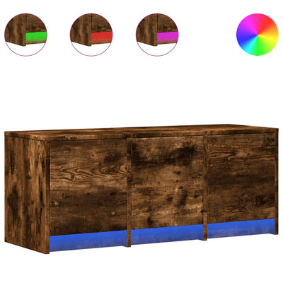TV-taso LED-valoilla savutammi 97x34x40 cm tekninen puu